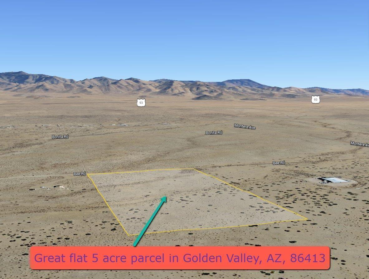 Nice flat off grid 5 acre parcel in Dolan Springs, AZ. Sitebuilt homes